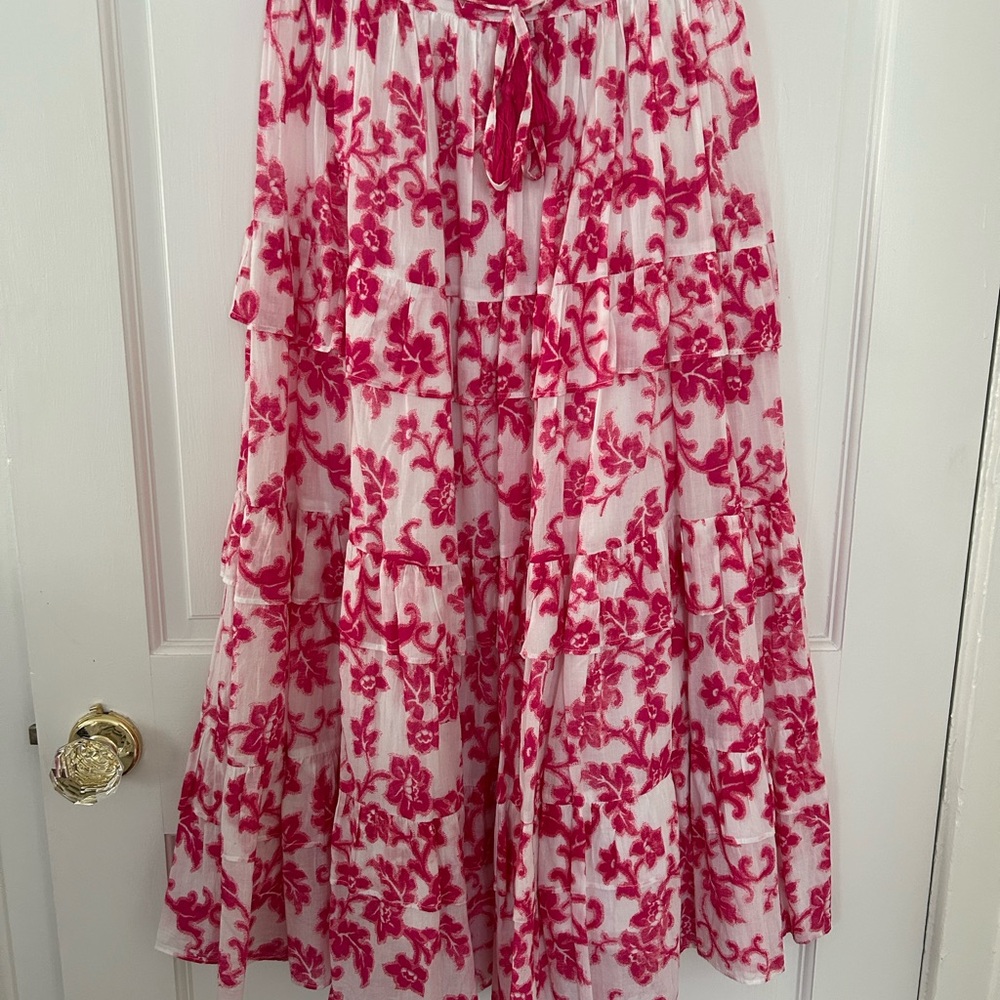 Ro’s Garden Floral Maxi Skirt in Pink